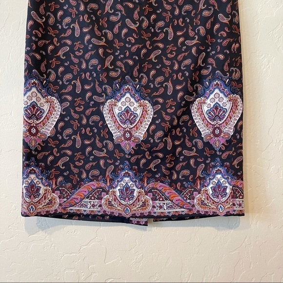 J. Crew The Pencil Skirt Paisley Print Straight Purple - Picture 3 of 6